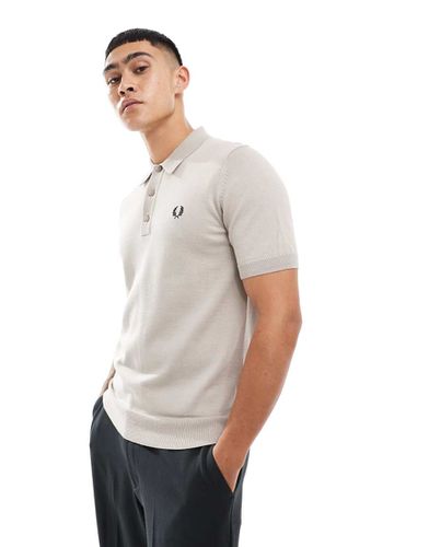 Polo classica in maglia chiaro - Fred Perry - Modalova