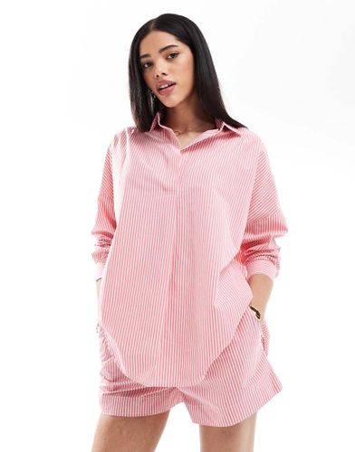 Short d'ensemble rayé en popeline - Rose et blanc - French Connection - Modalova