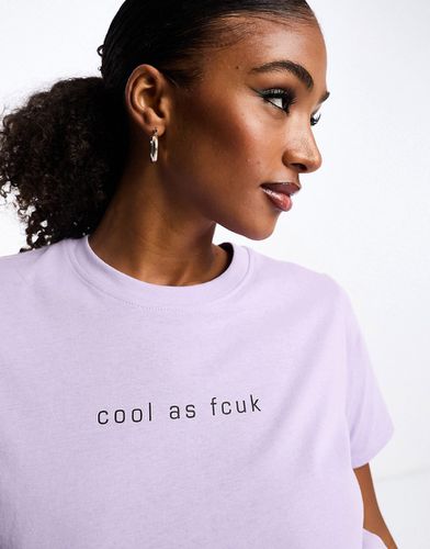 T-shirt color lavanda con scritta "Cool As FCUK" - French Connection - Modalova