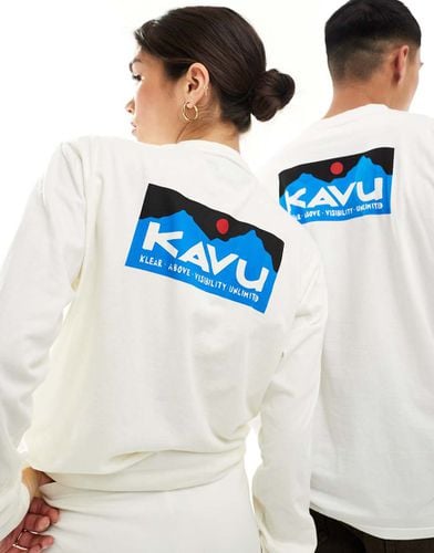 T-shirt unisex a maniche lunghe bianca con logo - KAVU - Modalova