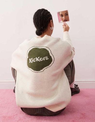 Maglione comodo color crema con logo "1970" verde e nero - Kickers - Modalova