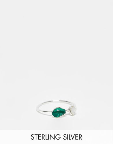 Anello in sterling con cristallo doppio malachite - Kingsley Ryan - Modalova