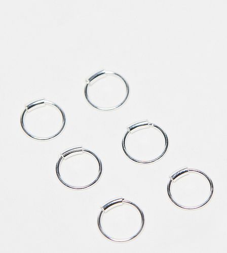 Confezione da 3 paia di orecchini piccoli a cerchio in sterling - Kingsley Ryan - Modalova