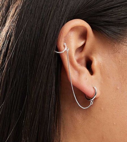 Orecchino ear cuff in sterling con catenina e cerchio - Kingsley Ryan - Modalova