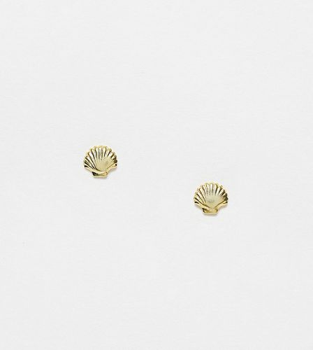 Orecchini a bottone in argento sterling dorati a forma di conchiglie - Kingsley Ryan - Modalova