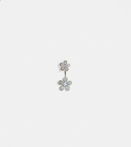 Piercing da ombelico in sterling con fiori con strass - Kingsley Ryan - Modalova