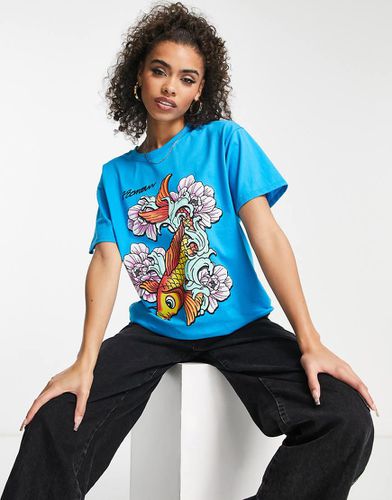 HNR LDN - T-shirt oversize con stampa di pesce - Honour - Modalova