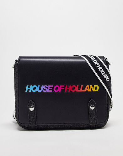 Borsa a cartella nera con logo - House of Holland - Modalova