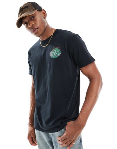 T-shirt comoda nera con stampa sul retro - Hollister - Modalova