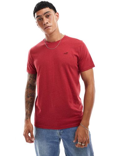 T-shirt rossa mélange con logo - Hollister - Modalova