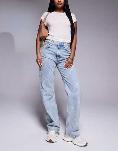 Jean droit à logo imprimé - Hugo Blue - Modalova