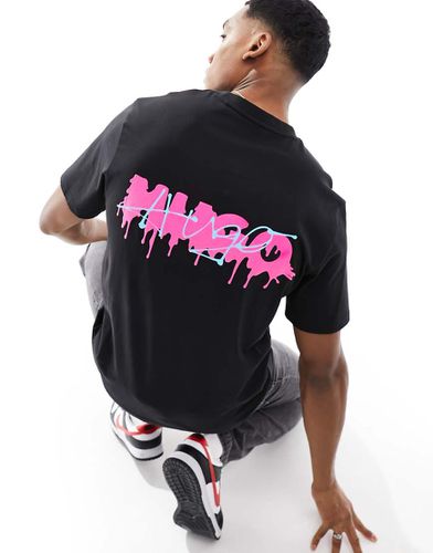 Dindion - T-shirt nera con logo sulla schiena - Hugo Red - Modalova