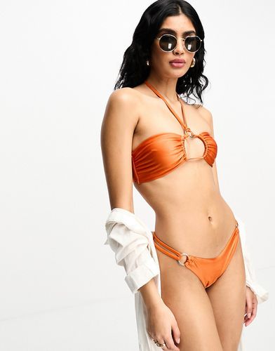 Desert - Slip bikini sgambati arancione ruggine con anelli - Hunkemoller - Modalova