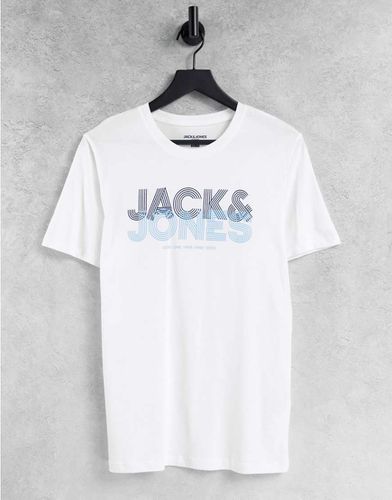 Jack and Jones - T-shirt slim con logo grande sporco - Jack & Jones - Modalova