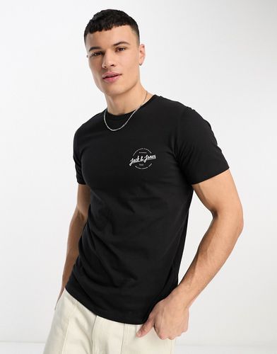 T-shirt nera con logo - Jack & Jones - Modalova
