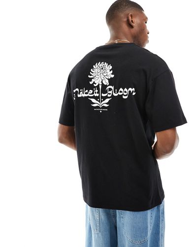 T-shirt oversize nera con stampa "Make it Bloom" - Jack & Jones - Modalova