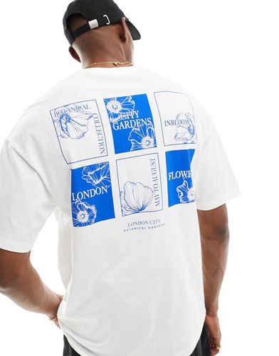 T-shirt oversize bianca con stampa "City Garden" sul retro - Jack & Jones - Modalova