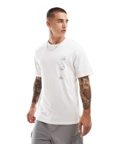 T-shirt oversize bianca con stampa di teschio sul retro - Jack & Jones - Modalova