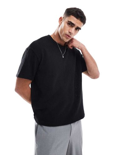 T-shirt oversize in maglia nera - Jack & Jones - Modalova