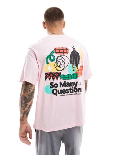 T-shirt oversize con stampa "Questions" sul retro - Jack & Jones - Modalova