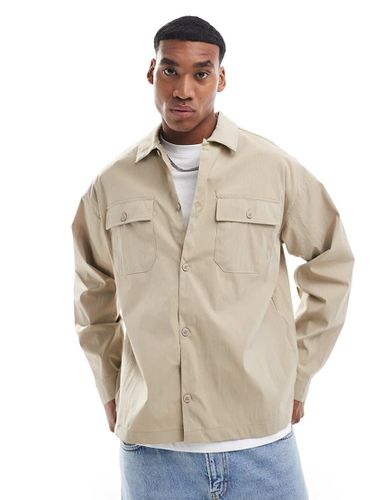 Camicia giacca oversize beige in nylon - Jack & Jones - Modalova