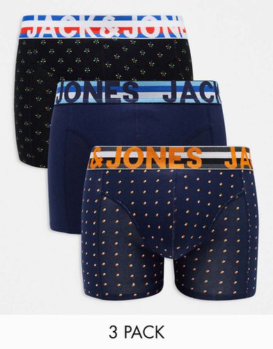 Confezione da 3 boxer aderenti color con stampa - Jack & Jones - Modalova