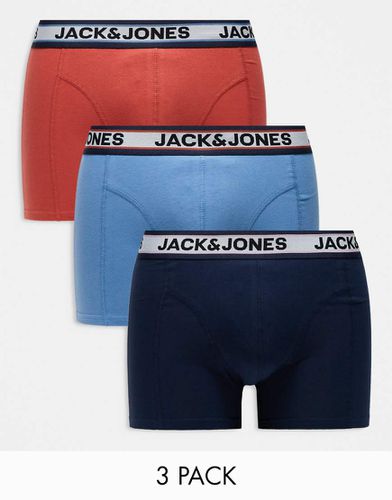 Confezione da 3 boxer aderenti con fascia in vita a contrasto - Jack & Jones - Modalova