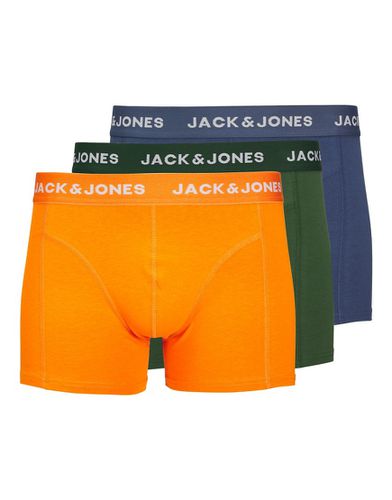 Confezione da 3 paia di boxer aderenti multicolore con fascia in vita tono su tono - Jack & Jones - Modalova