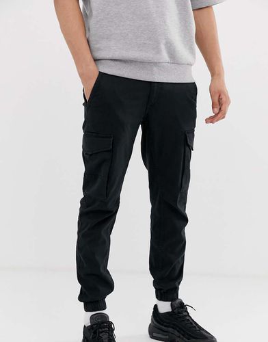 Intelligence - Pantaloni cargo neri con fondo elasticizzato - Jack & Jones - Modalova