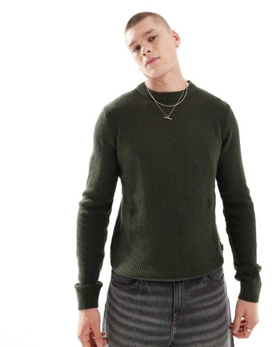 Maglione girocollo testurizzato kaki - Jack & Jones - Modalova