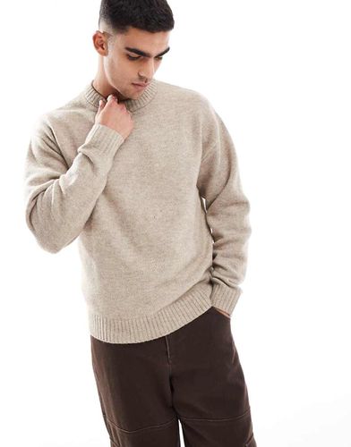 Maglione oversize soffice girocollo beige - Jack & Jones - Modalova