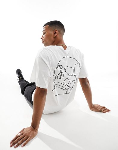 Originals - T-shirt oversize bianca con stampa con teschio sul retro - Jack & Jones - Modalova