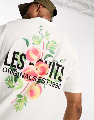 Originals - T-shirt oversize bianca con stampa Les Fruits - Jack & Jones - Modalova