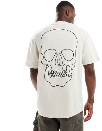 Originals - T-shirt oversize con stampa con teschio sul retro, colore - Jack & Jones - Modalova