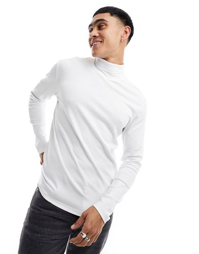 Premium - Maglietta a maniche lunghe con collo alto bianca - Jack & Jones - Modalova