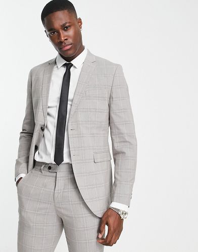 Premium - Giacca da abito slim grigio chiaro a quadri - Jack & Jones - Modalova