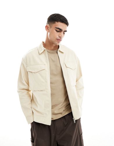 Premium - Giacca in twill beige multitasche - Jack & Jones - Modalova