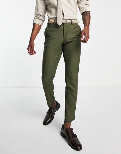 Premium - Pantaloni da abito stretch super slim verdi in misto lana - Jack & Jones - Modalova