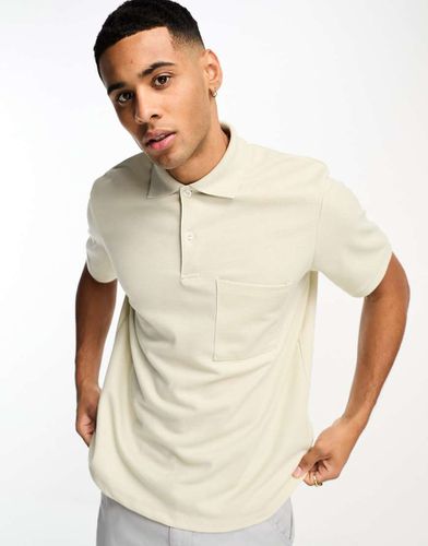 Premium - Polo testurizzata beige con tasca - Jack & Jones - Modalova