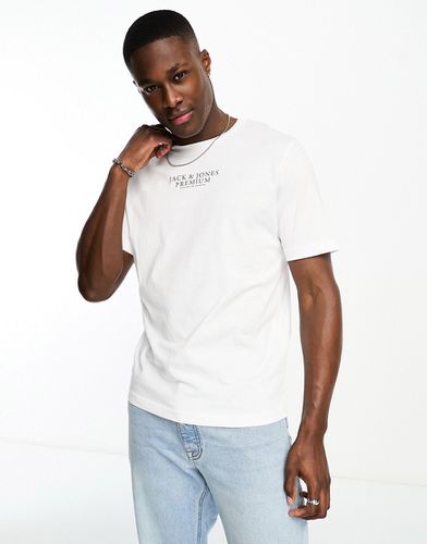Premium - T-shirt bianca con logo - Jack & Jones - Modalova