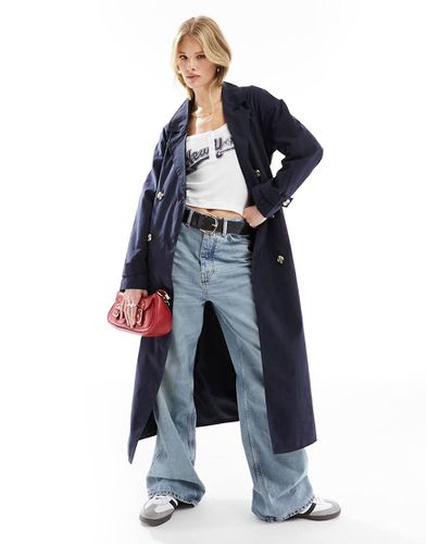 JDY - Trench taglio lungo blu navy - JDY - Modalova