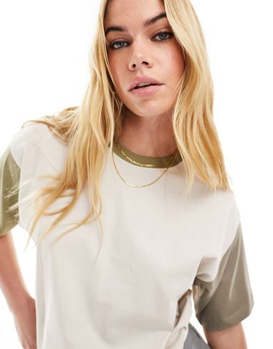 T-shirt oversize color block beige - JJXX - Modalova