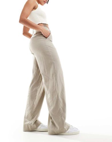 Pantaloni beige sartoriali a vita alta in misto lino - JJXX - Modalova