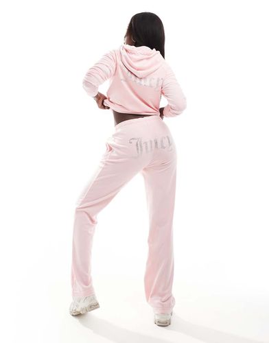 Joggers dritti in velour chiaro in coordinato - Juicy Couture - Modalova