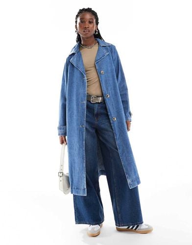 Trench in denim lavaggio medio con cintura - ONLY - Modalova