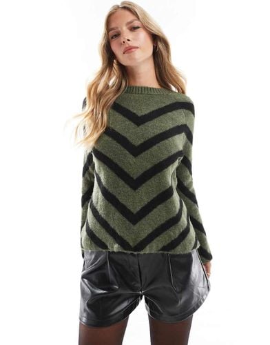 Maglione verde scuro a righe - ONLY - Modalova