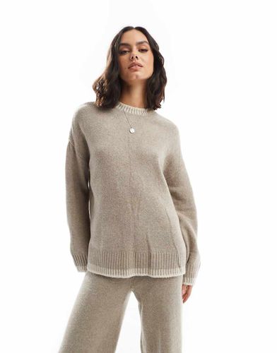 Maglione accollato beige con cuciture sui bordi in coordinato - ONLY - Modalova