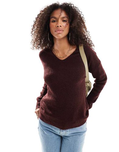 Maglione extra largo bordeaux con scollo a V - ONLY - Modalova