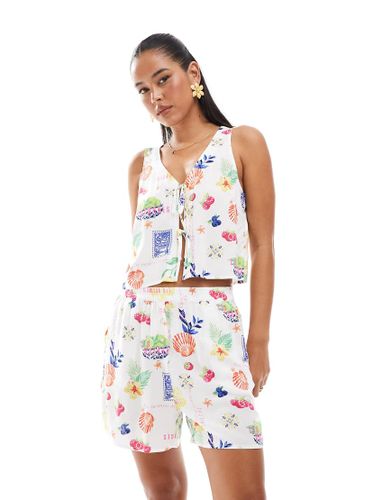 Short d'ensemble à enfiler avec imprimé carte postale - Only - Modalova