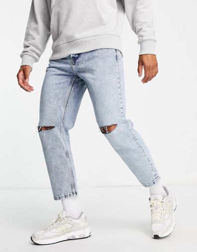 Avi - Jeans taglio corto affusolati azzurri con strappi - ONLY & SONS - Modalova